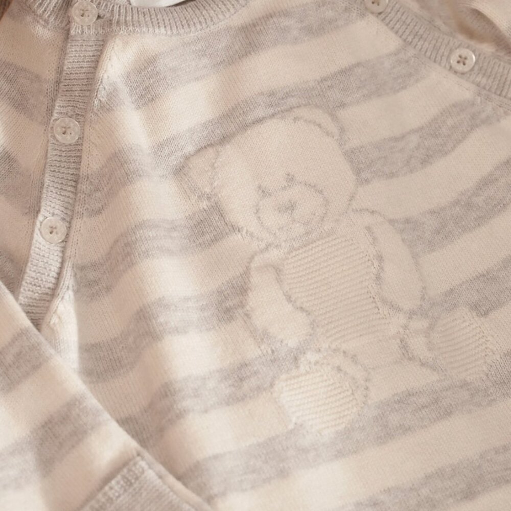 NWT // Ralph Lauren Childrenswear Boy's Striped Bear Coverall (size 3M-6M) - Picture 3 of 6